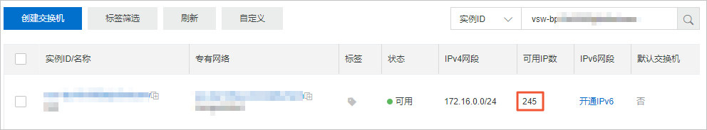 查看剩余IP地址数