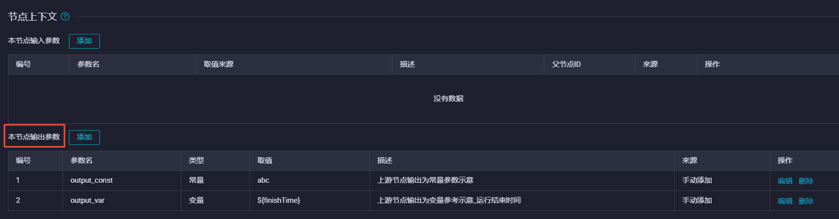 输出参数