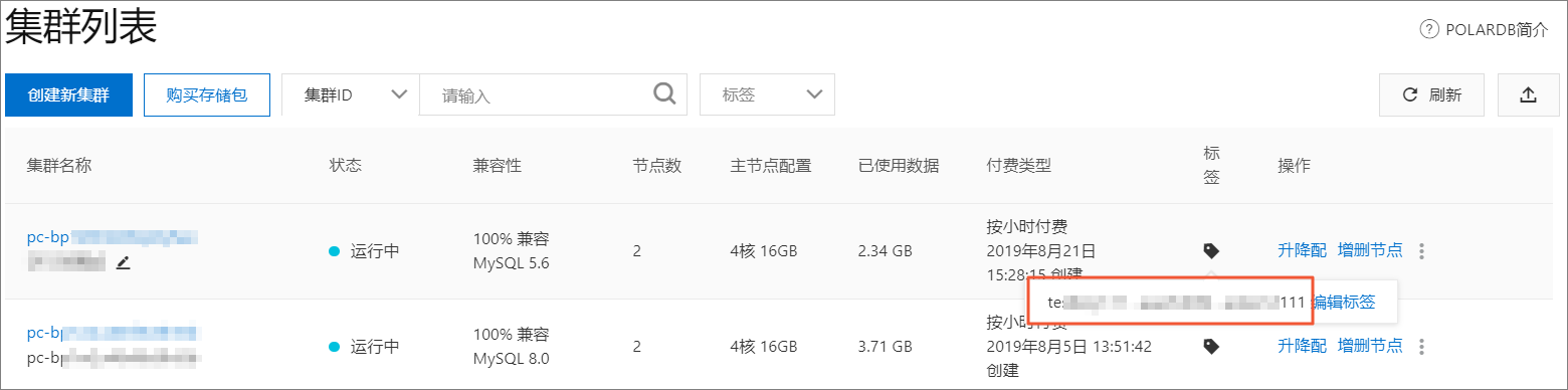 查看集群绑定的标签_标签_PolarDB MySQL数据库_云数据库PolarDB 阿里云技术文档 第2张