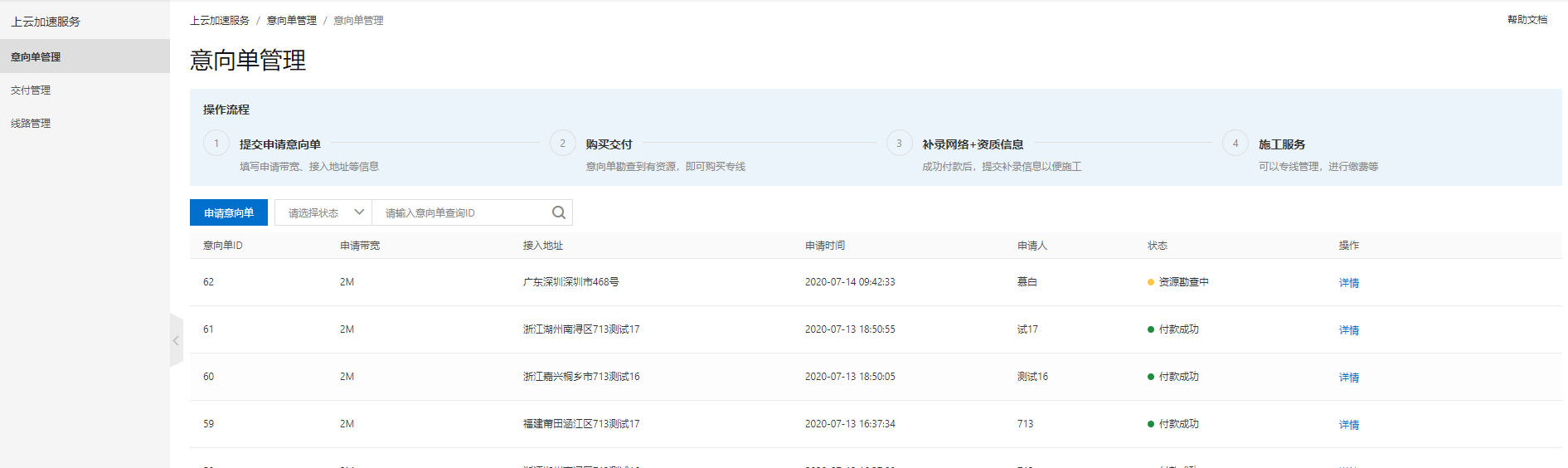 意向单导航页