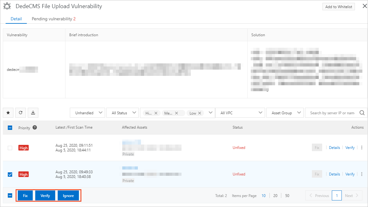 View vulnerability details