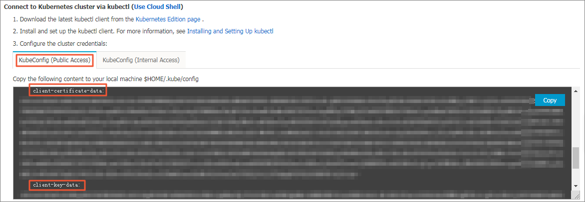 Configure a cluster credential