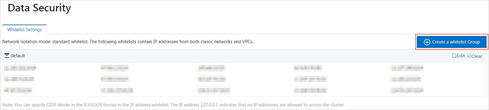 Configure a whitelist