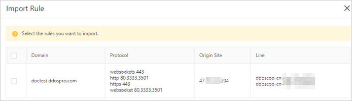 Import Rule pane