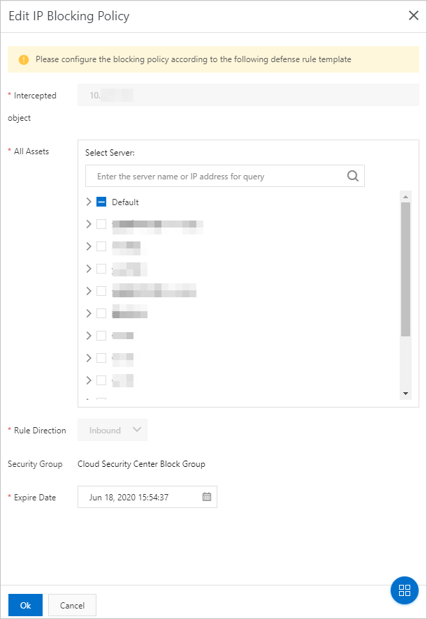 Edit an IP blocking policy