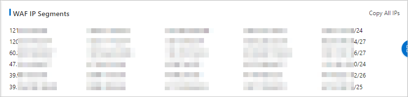 WAF back-to-origin CIDR blocks