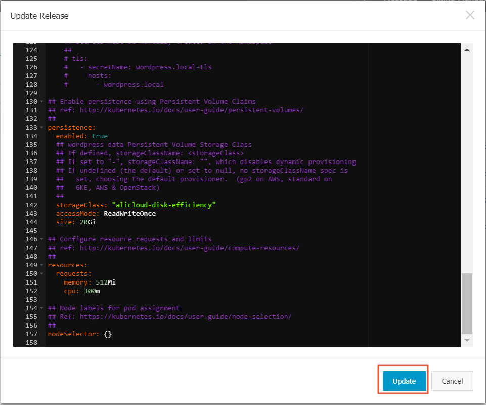 Modify parameter values