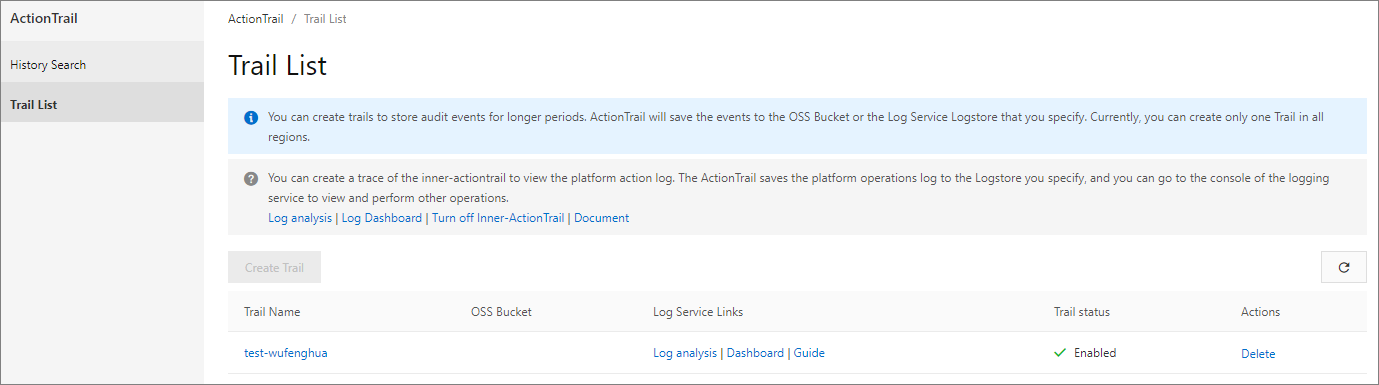 Disable Inner-ActionTrail