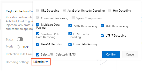 Decoding Settings