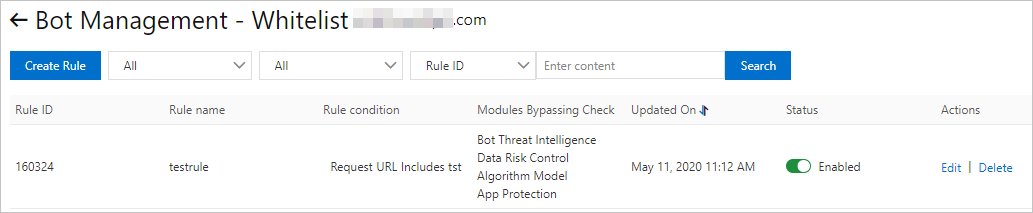 Bot management-whitelist