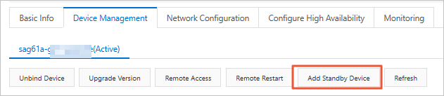 Add Standby Device