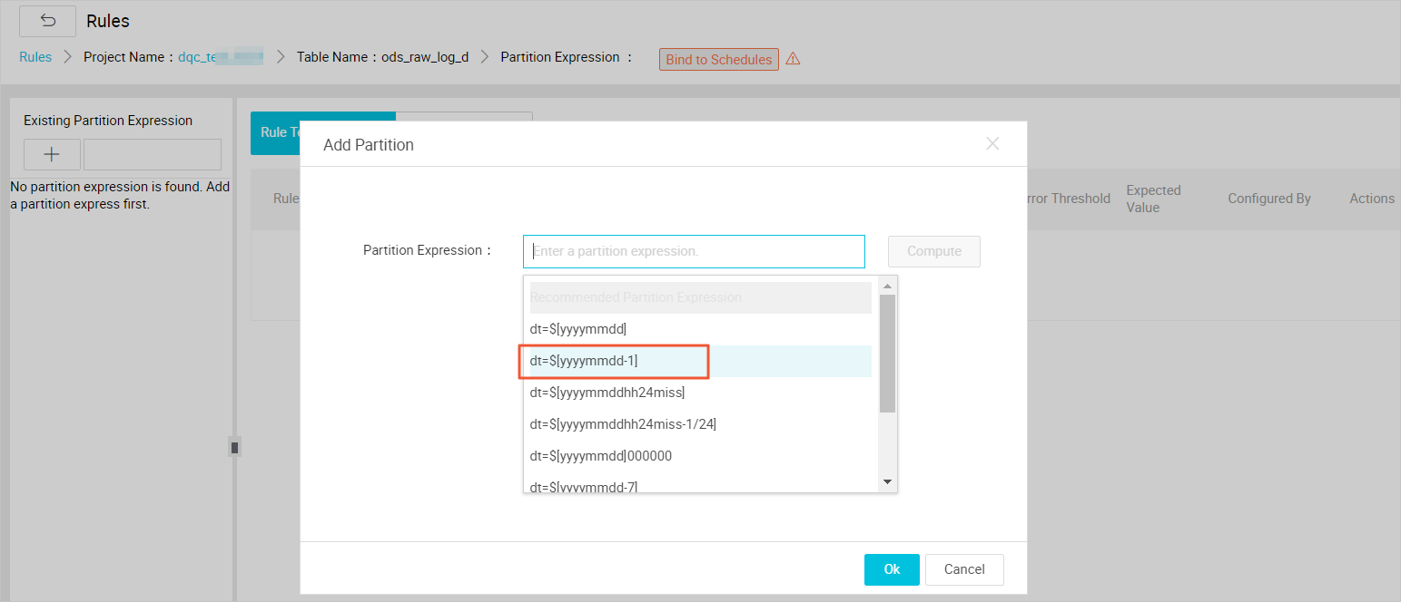 Add Partition dialog box