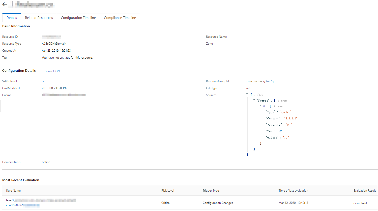 Details tab
