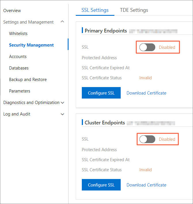 Enable SSL encryption