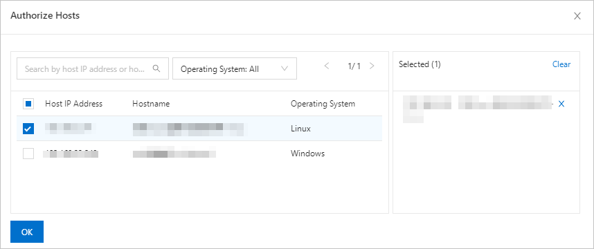Authorize hosts for a user group (2)