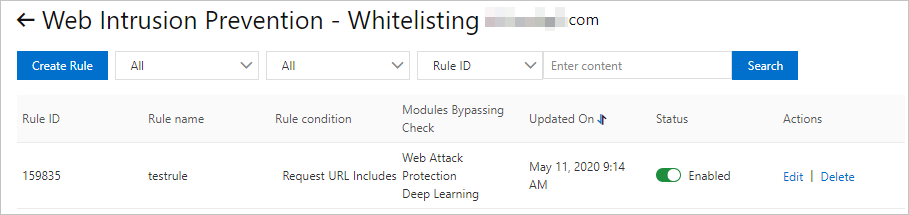 The web intrusion prevention whitelist