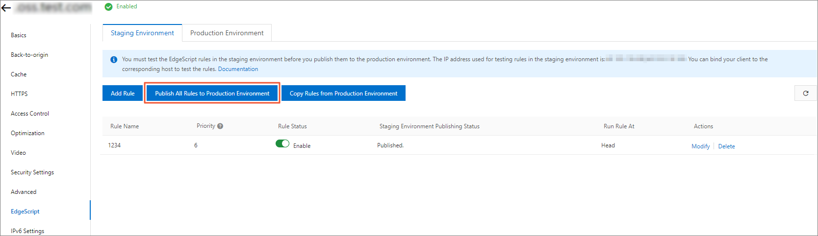Publish all scripts to the production environment