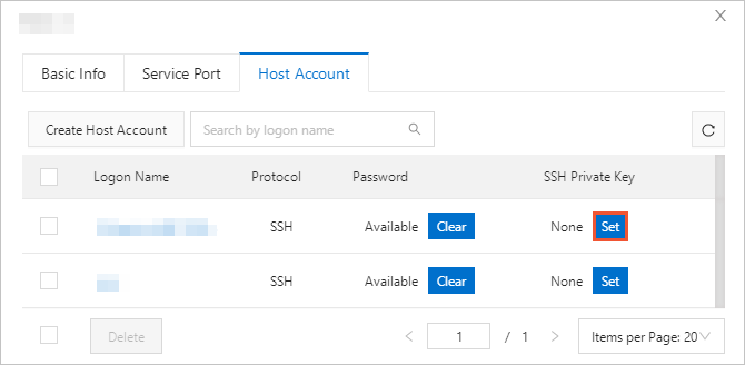 Set an SSH private key