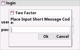 Two Factor dialog box