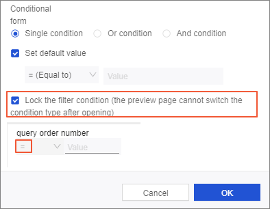 Lock the filter condition