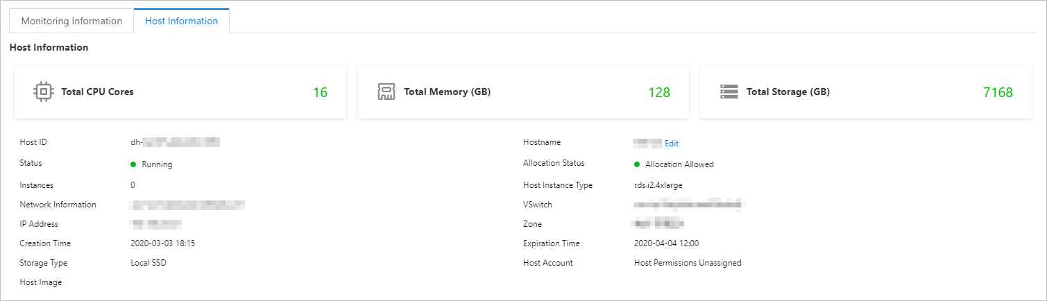 Host Information