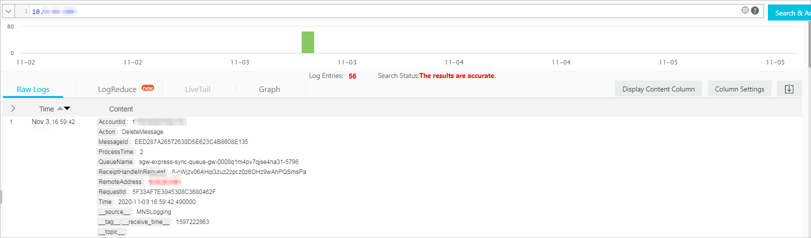 View the number of messages that are processed by a client