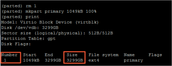 GPT partitioning result