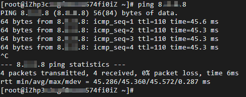 Test the network connectivity