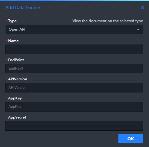 Add an OpenAPI Explorer data source