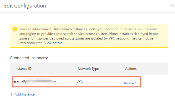 Interconnected instance list