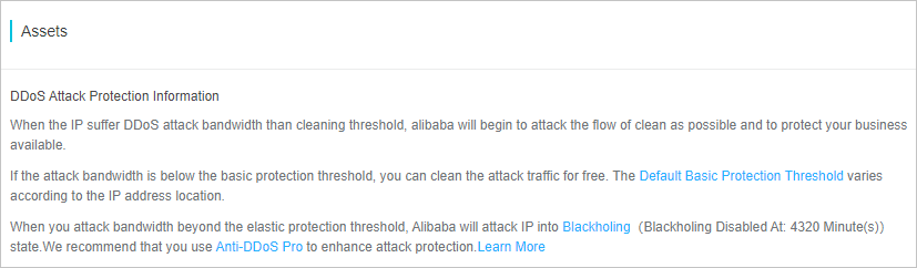 DDoS Attack Protection Information