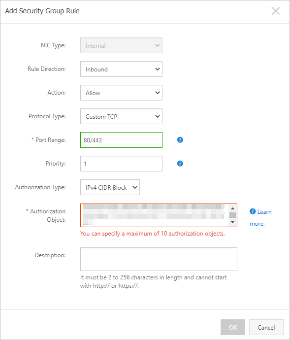 Security group rule-allow