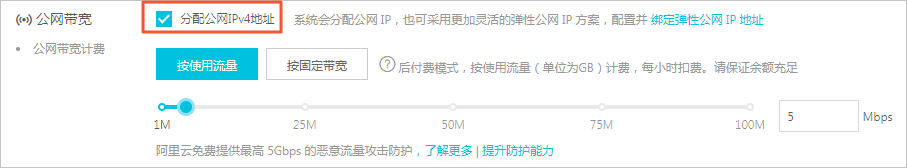 选择公网带宽