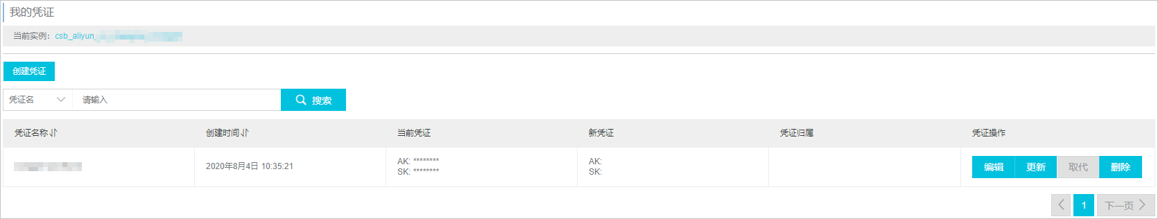 我的凭证